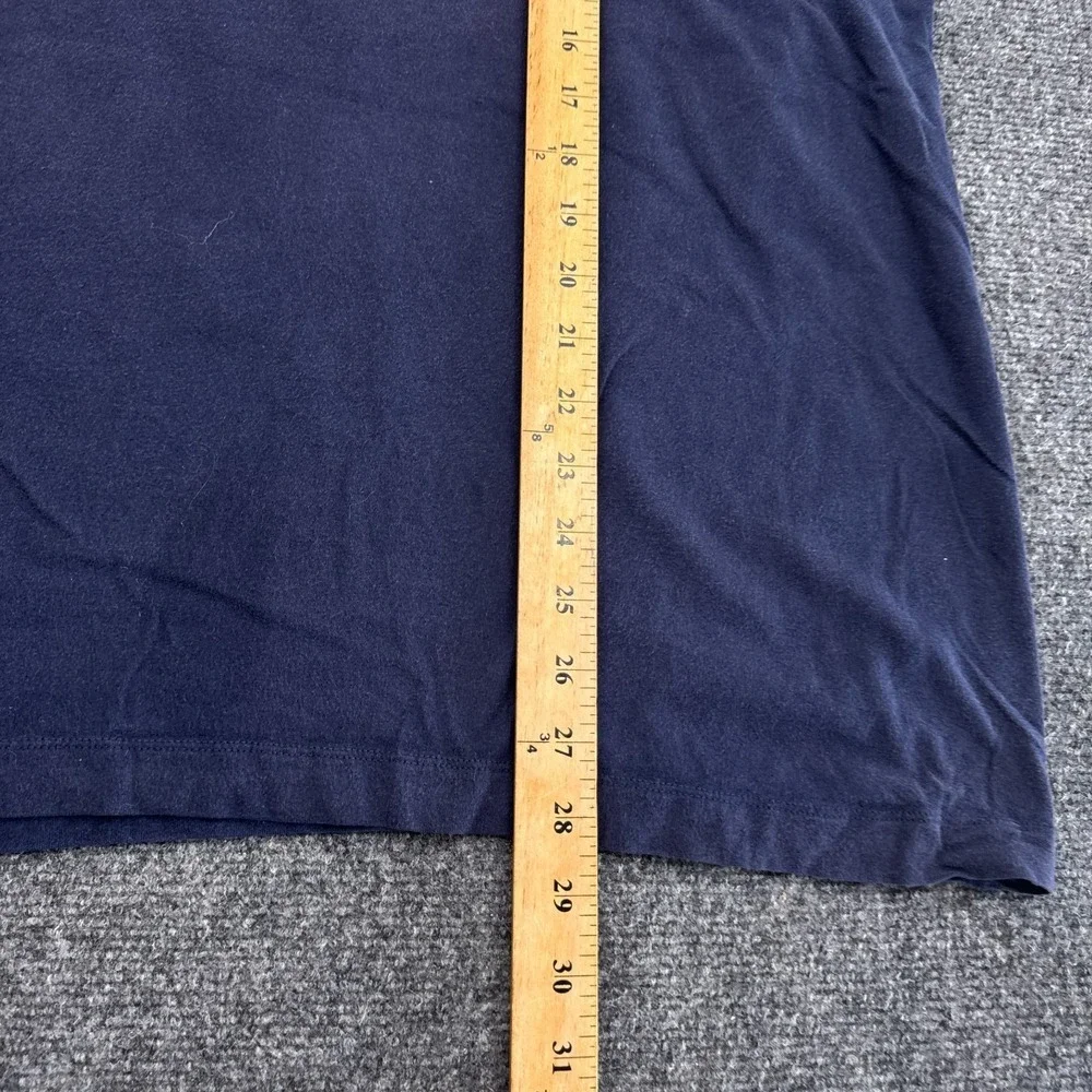 Nike Tee Shirt Mens Size XL Navy Blue‎ Orange Box Logo Crew Neck Swoosh